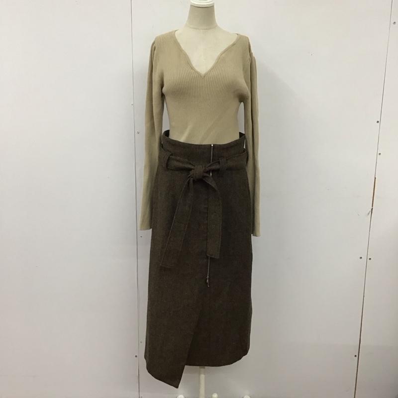 スナイデル SNIDEL ワンピース ロングスカート SWNO195131 長袖ロングワンピース フレアワンピース 切り替えワンピース 1 無地 茶 / ブラウン /  レディース USED 古着 中古 10117316