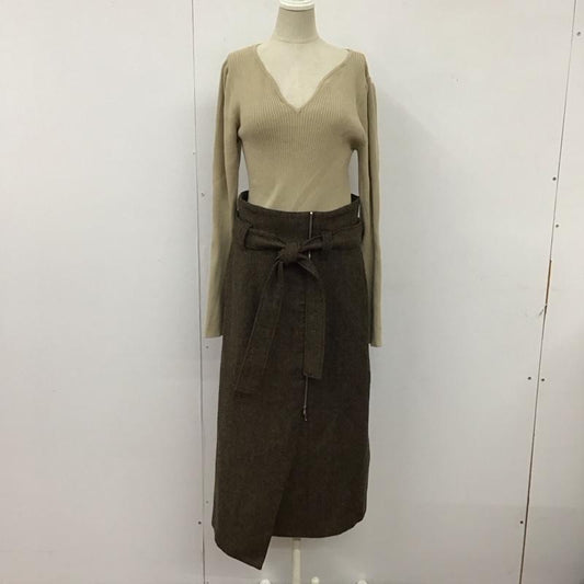 スナイデル SNIDEL ワンピース ロングスカート SWNO195131 長袖ロングワンピース フレアワンピース 切り替えワンピース 1 無地 茶 / ブラウン /  レディース USED 古着 中古 10117316