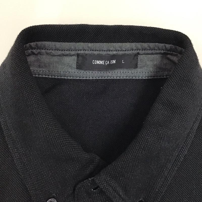 コムサイズム COMME CA ISM シャツ、ブラウス 半袖 47-33IY15 鹿の子 フロントオープンシャツ L 無地 黒 / ブラック /  メンズ USED 古着 中古 10117050