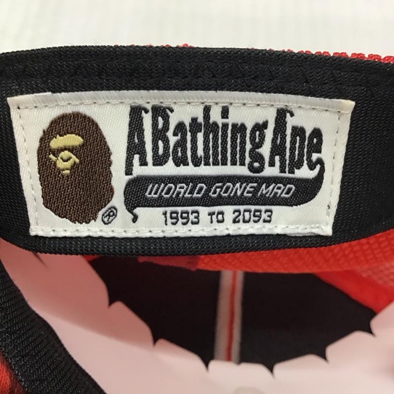 アベイシングエイプ A BATHING APE 帽子 キャップ キャップクリップ付き メッシュ FREE ロゴ、文字 赤 / レッド /  メンズ USED 古着 中古 10116992