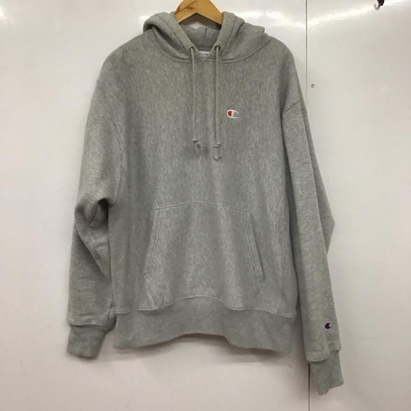 チャンピオン Campion パーカー 長袖 L 無地 灰 / グレー /  メンズ USED 古着 中古 10142996