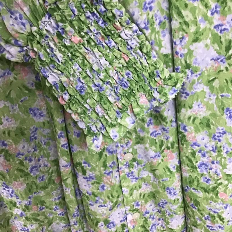 ニコアンド niko and... ワンピース ロングスカート リボン２wayマキシOP2 M 総柄 X 花柄 薄緑 / ライトグリーン /  レディース USED 古着 中古 10133978