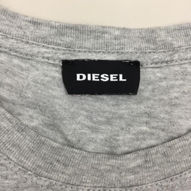ディーゼル DIESEL Tシャツ 半袖 半袖カットソー プリントTシャツ クルーネックカットソー L ロゴ、文字 灰 / グレー /  メンズ USED 古着 中古 10114158