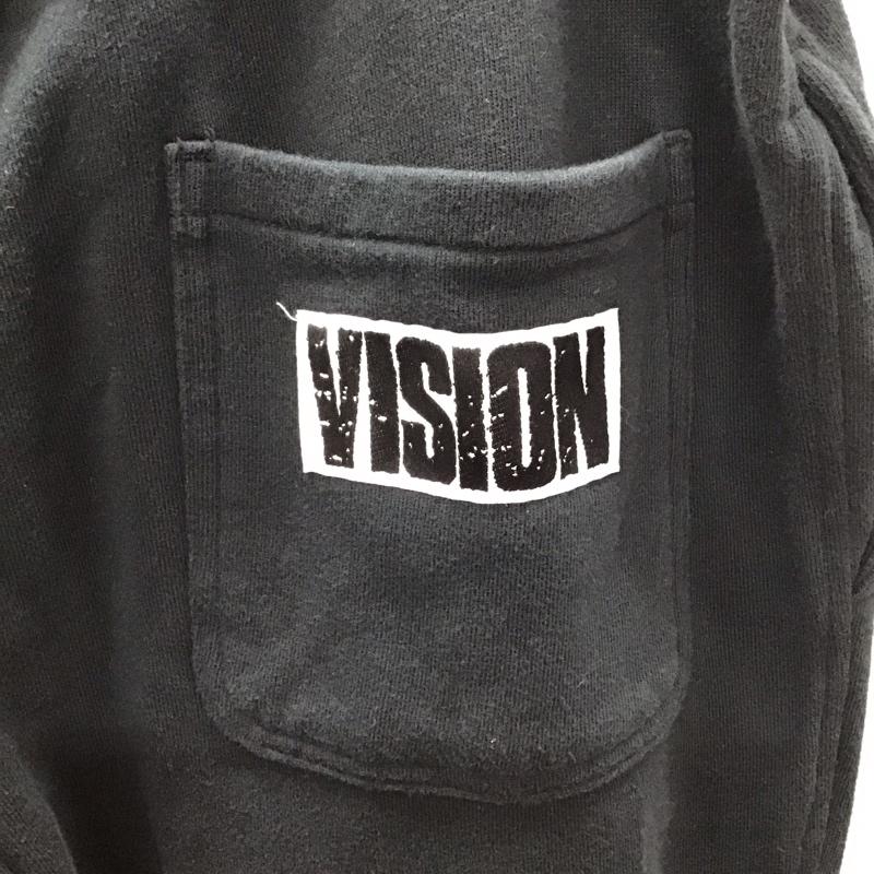 ヴィジョン VISION パンツ ワークパンツ、ペインターパンツ スウェットパンツ ジャージ カジュアルパンツ ワイドパンツ M ロゴ、文字 黒 / ブラック /  メンズ USED 古着 中古 10116909