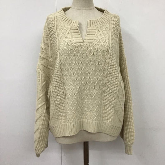 エヘカソポ ehka sopo ニット、セーター 長袖 FREE 無地 アイボリー / アイボリー /  レディース USED 古着 中古 10122206