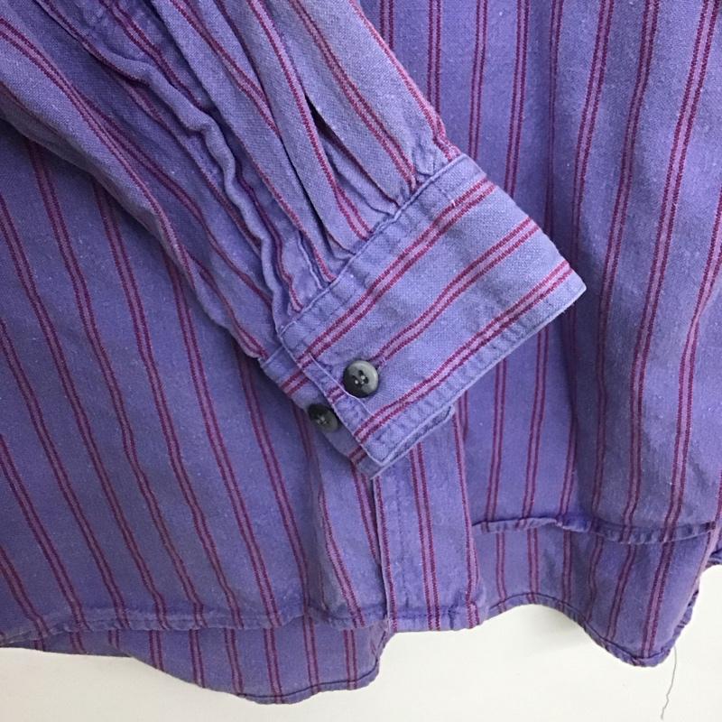 古着 USED シャツ、ブラウス 長袖 長袖シャツ 無地シャツ カラーシャツ S ストライプ 紫 / パープル /  メンズ USED 古着 中古 10148704
