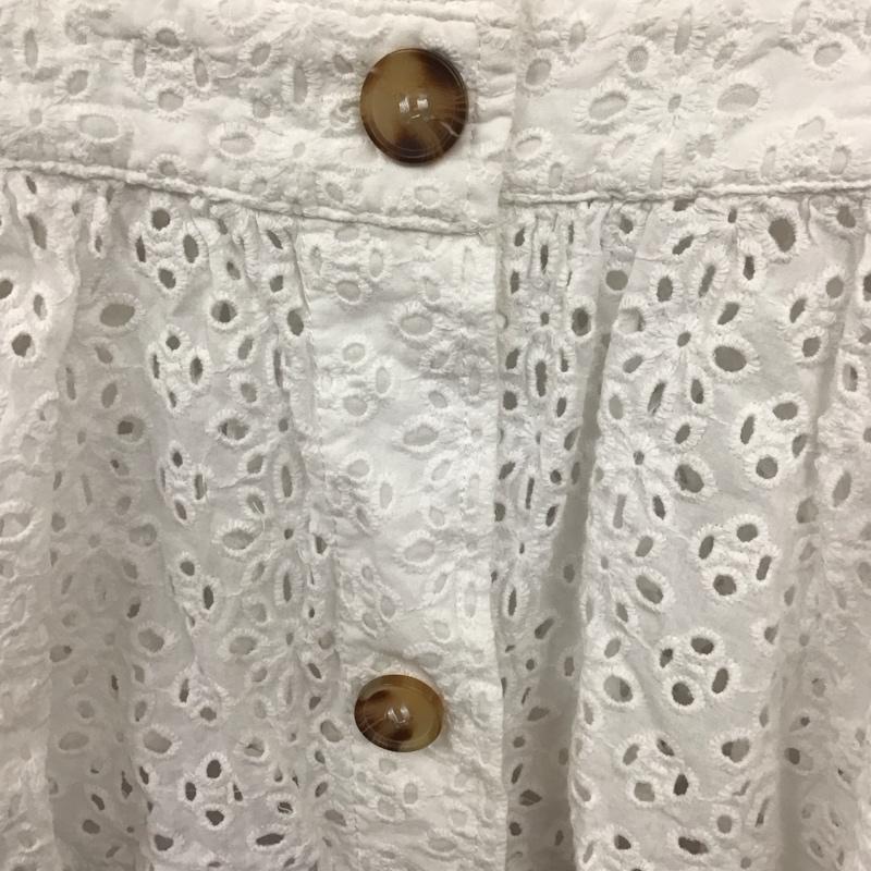 ザラ ZARA シャツ、ブラウス 七分袖 3046 066 251 五分袖 ノーカラー ペプラム タグ付き S 刺繍 白 / ホワイト /  レディース USED 古着 中古 10129178