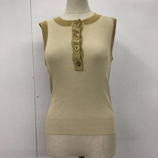 ドルチェアンドガッバーナ DOLCE&GABBANA タンクトップ タンクトップ リブ 前ボタン 無地 ベージュ / ベージュ / X 金 / ゴールド /  レディース USED 古着 中古 10109480
