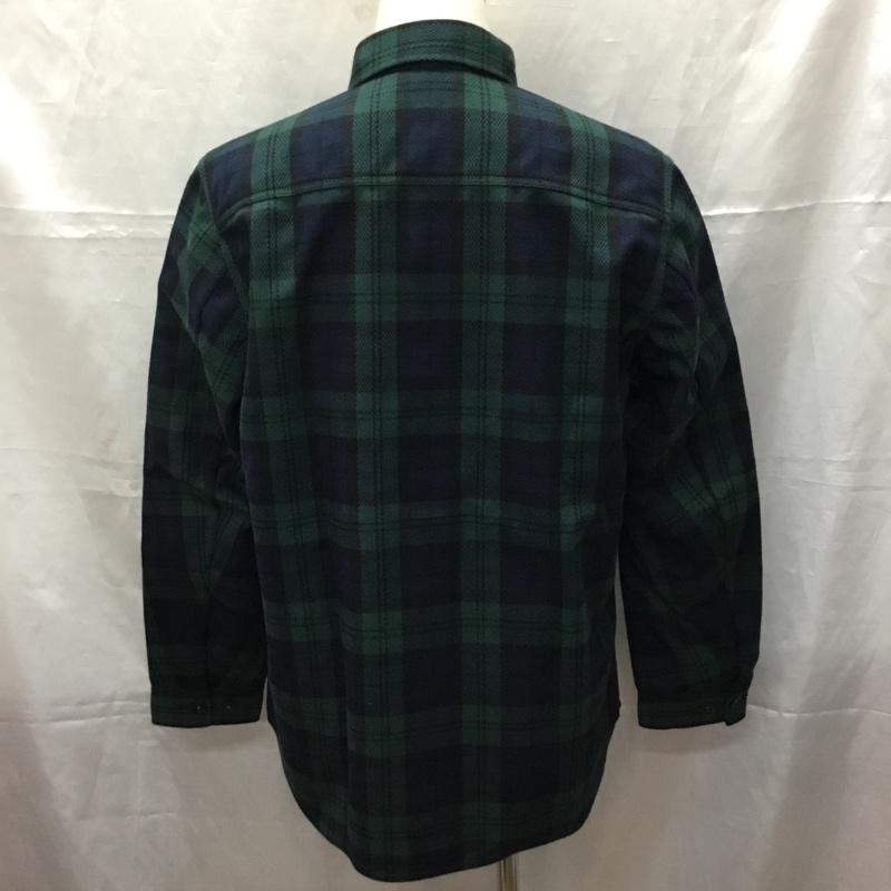 エーグル AIGLE シャツ、ブラウス 長袖 L チェック 緑 / グリーン /  メンズ USED 古着 中古 10112785