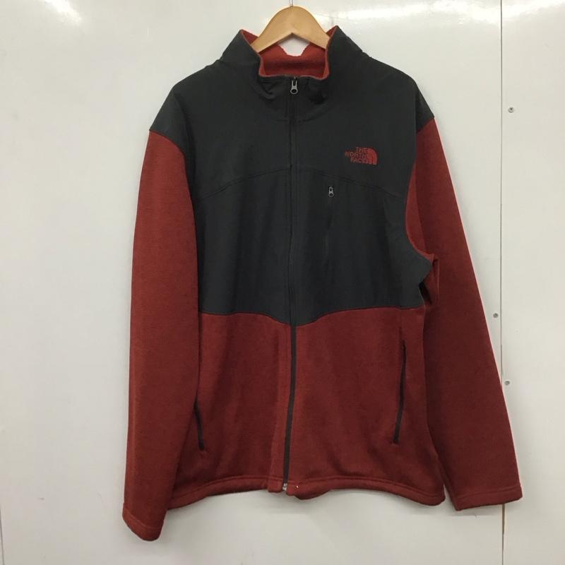 ザノースフェイス THE NORTH FACE ジャケット、上着 ジャケット、ブレザー ジップアップジャケット フリースジャケット アウター XL ロゴ、文字 灰 / グレー / X 赤 / レッド /  メンズ USED 古着 中古 10138879