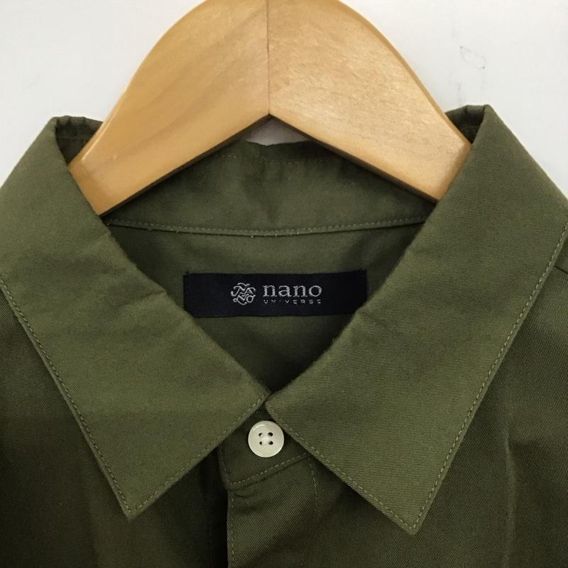 ナノユニバース nano・universe シャツ、ブラウス 半袖 半袖シャツ 無地シャツ カラーシャツ M 無地 カーキ / カーキ /  メンズ USED 古着 中古 10139295