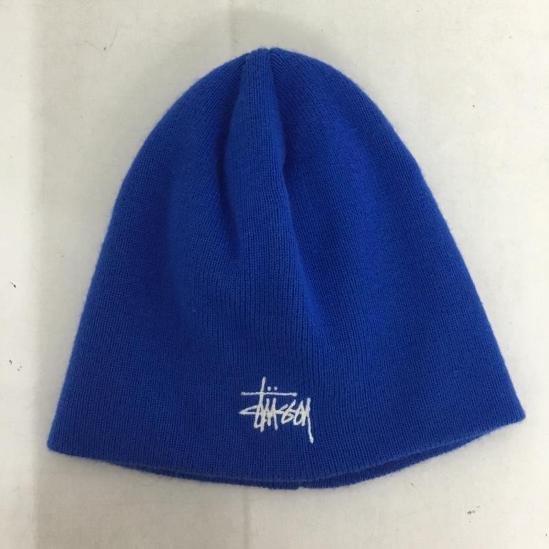 ステューシー STUSSY 帽子 ニット帽 ビーニー ロゴ、文字 青 / ブルー /  メンズ USED 古着 中古 10140155