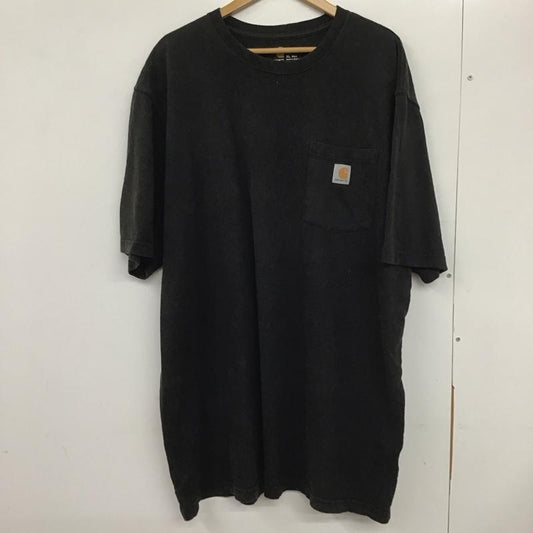 カーハート Carhartt Tシャツ 半袖 半袖カットソー プリントTシャツ クルーネックカットソー XL ロゴ、文字 黒 / ブラック /  メンズ USED 古着 中古 10133111
