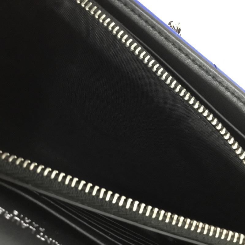 サンローラン SAINTLAURENT 財布 長財布 モノグラム チェーン ウォレット 箱有 ロゴ、文字 青 / ブルー / X 銀 / シルバー /  レディース USED 古着 中古 10147570
