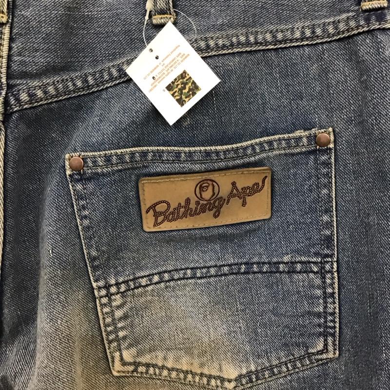 アベイシングエイプ A BATHING APE パンツ ショートパンツ デニムショートパンツ L 無地 水色 / ライトブルー /  メンズ USED 古着 中古 10113970