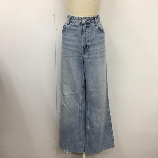 ザラ ZARA パンツ デニム、ジーンズ ワイドパンツ カットオフ 無地 水色 / ライトブルー /  レディース USED 古着 中古 10109441