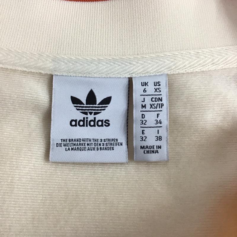 アディダス adidas ワンピース ひざ丈スカート 半袖ワンピース ロングワンピース Vネック フレアスカート M ロゴ、文字 ベージュ / ベージュ /  レディース USED 古着 中古 10122415