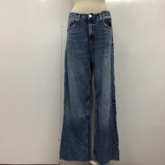 ザラ ZARA パンツ デニム、ジーンズ 6045 125 400 ハイウエスト ワイドパンツ 無地 青 / ブルー /  レディース USED 古着 中古 10120591