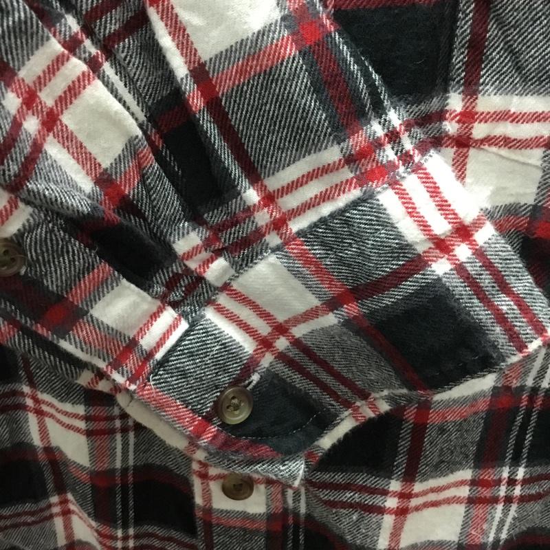 チャップス CHAPS シャツ、ブラウス 長袖 ボタンダウン M チェック 白 / ホワイト / X 黒 / ブラック / X 赤 / レッド /  メンズ USED 古着 中古 10118846