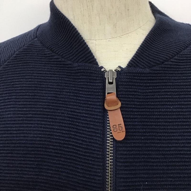 トミーヒルフィガー TOMMY HILFIGER ジャケット、上着 ジャケット、ブレザー ジップアップニットジャケット ノーカラージャケット セーター 長袖ニットカットソー M ロゴ、文字 紺 / ネイビー /  メンズ USED 古着 中古 10109088
