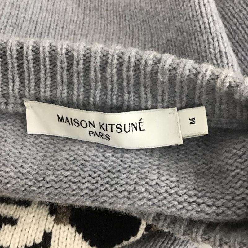 メゾンキツネ MAISON KITSUNE ニット、セーター 長袖 HM00509KT1016 BIG FOX HEAD PULLOVER ウール M  灰 / グレー /  メンズ USED 古着 中古 10111084