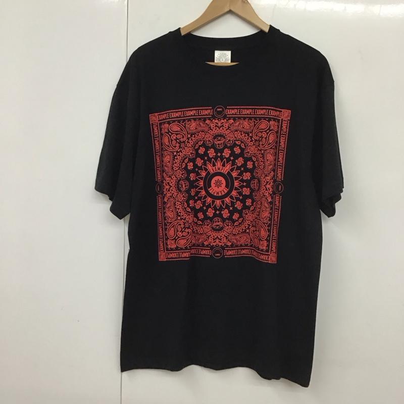 イグザンプル EXAMPLE Tシャツ 半袖 半袖カットソー プリントTシャツ クルーネックカットソー XL プリント 黒 / ブラック /  メンズ USED 古着 中古 10131230