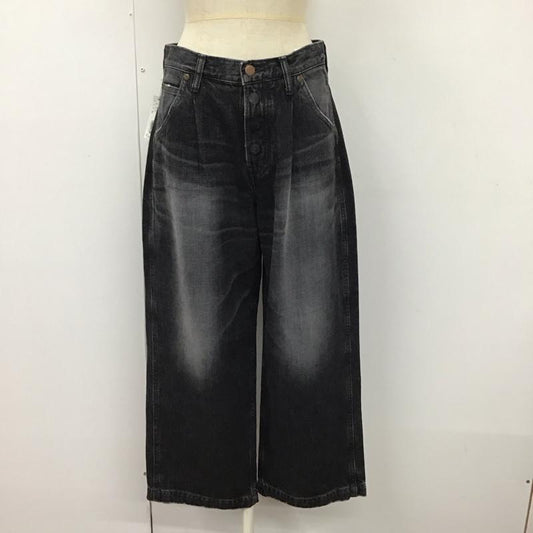 ビッグジョン Big John パンツ デニム、ジーンズ デニムパンツ ストレートパンツ ワイドパンツ カジュアルパンツ 27インチ 無地 黒 / ブラック /  レディース USED 古着 中古 10115189