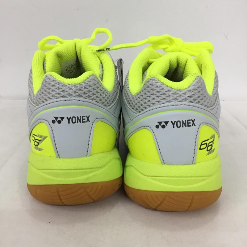 ヨネックス YONEX スニーカー スニーカー SHB66Z パワークッション 66Z バドミントンシューズ 24.5cm 箱有 スリム 24.5cm ロゴ、文字 灰 / グレー / X 黄 / イエロー /  レディース USED 古着 中古 10150022