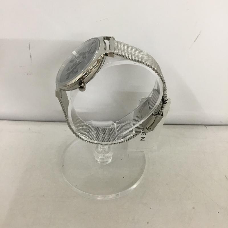 スカーゲン SKAGEN 腕時計 アナログ（クォーツ式） SKW2673 ステンレスメッシュベルト ロゴ、文字 黒 / ブラック / X 銀 / シルバー /  レディース USED 古着 中古 10135167