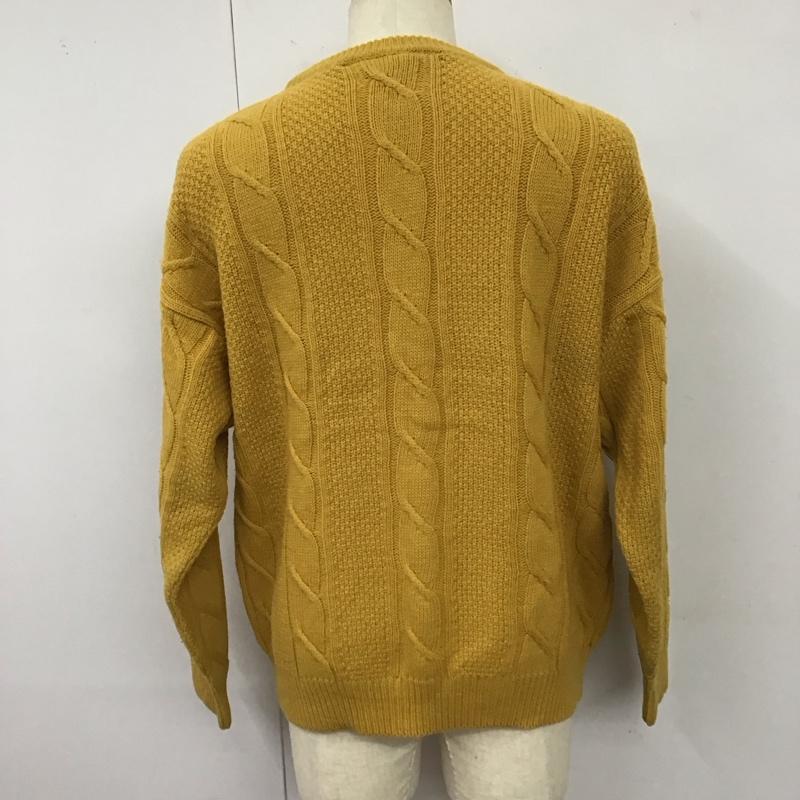 古着 USED ニット、セーター 長袖 長袖ニットカットソー ニット セーター クルーネックニット L 総柄 黄 / イエロー /  メンズ USED 古着 中古 10118299