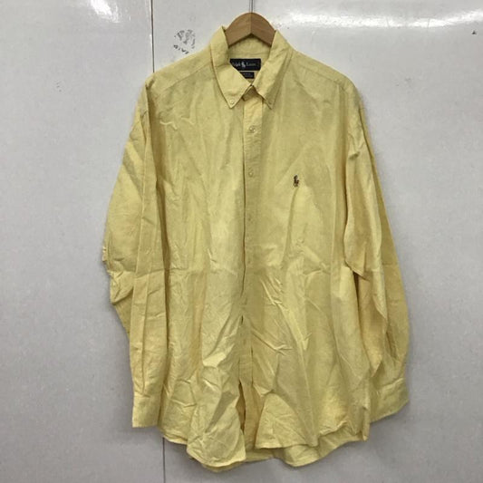 ラルフローレン RALPHLAUREN シャツ、ブラウス 長袖 ボタンダウンシャツ 無地 黄 / イエロー /  メンズ USED 古着 中古 10128547