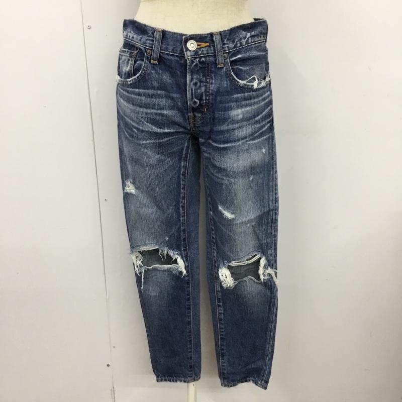 マウジー MOUSSY パンツ デニム、ジーンズ 0108AC11-5660 テーパードダメージデニムパンツ スリムパンツ デニムパンツ 無地 インディゴ / インディゴ /  レディース USED 古着 中古 10110104