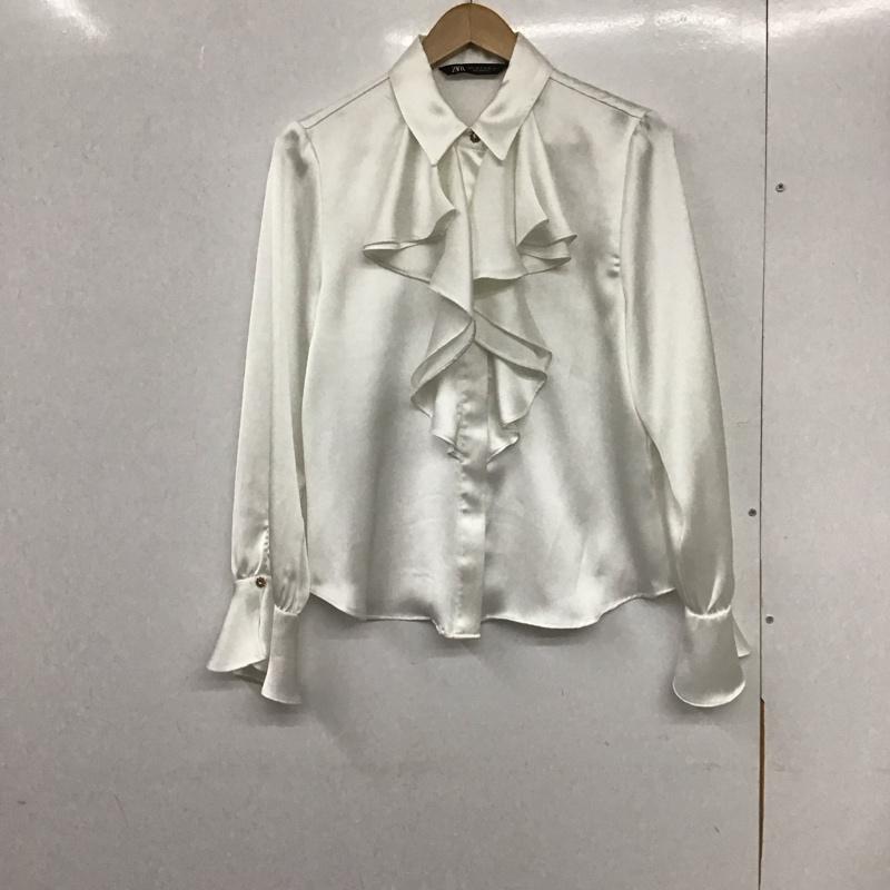 ザラ ZARA シャツ、ブラウス 長袖 長袖シャツ フレアシャツ カジュアルシャツ S 無地 白 / ホワイト /  レディース USED 古着 中古 10132651