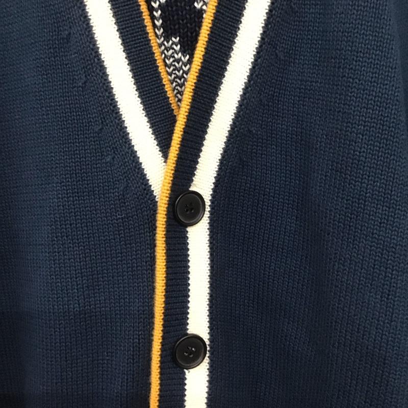 ザラ ZARA カーディガン 長袖 5755 316 400 Disney プルート Vネック L キャラクター 紺 / ネイビー /  メンズ USED 古着 中古 10140233