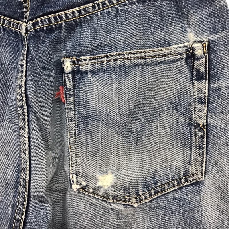 ウエアハウス WAREHOUSE パンツ デニム、ジーンズ デニムパンツ ストレートパンツ ワイドパンツ ダメージ加工 30インチ 無地 インディゴ / インディゴ /  メンズ USED 古着 中古 10109943