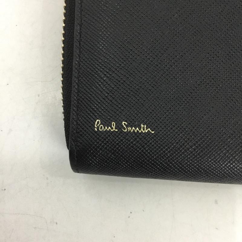 ポールスミス Paul Smith 財布 長財布 ラウンドファスナー ロゴ、文字 黒 / ブラック /  メンズ USED 古着 中古 10137151