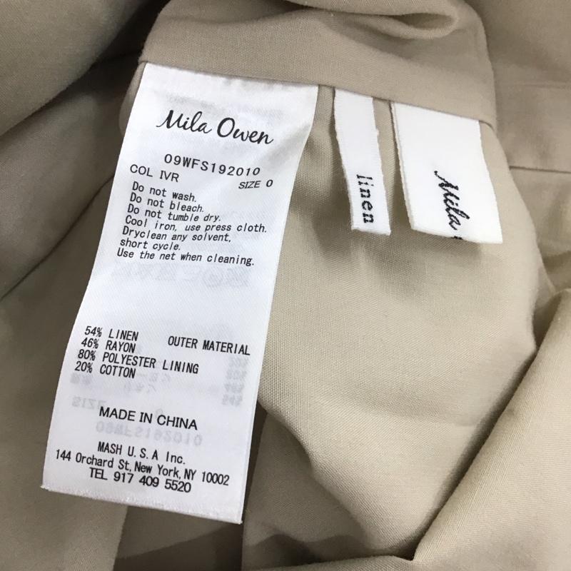 ミラオーウェン Mila Owen スカート ひざ丈スカート 09wfs192010 リネン 0 無地 アイボリー / アイボリー /  レディース USED 古着 中古 10106447