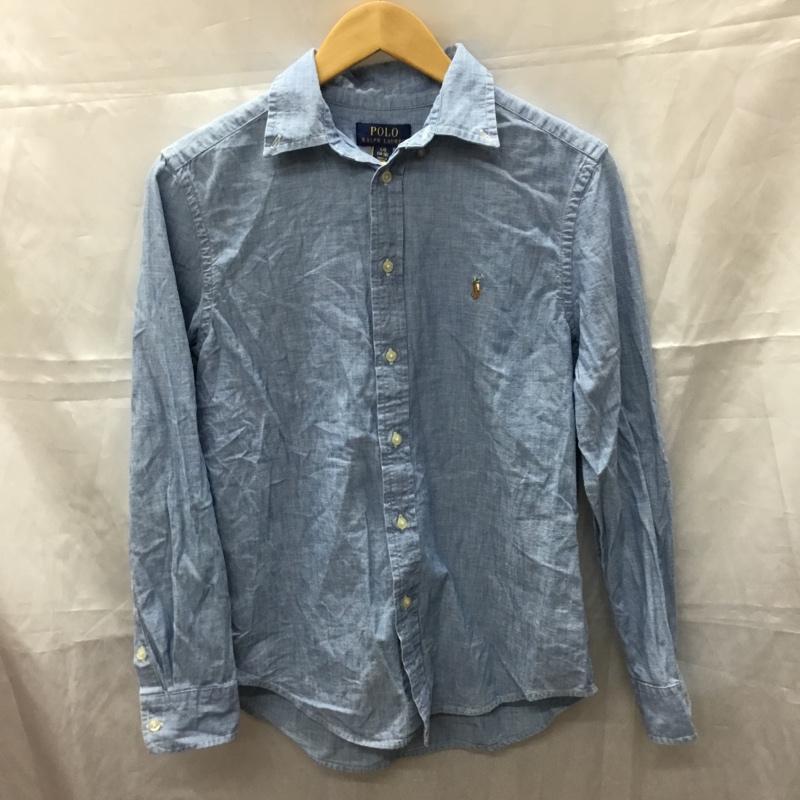 ポロラルフローレン POLO RALPH LAUREN シャツ、ブラウス 長袖 ボタンダウンシャツ L 無地 水色 / ライトブルー /  メンズ USED 古着 中古 10110632
