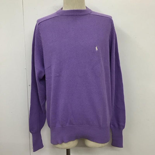 ポロバイラルフローレン Polo by RALPH LAUREN ニット、セーター 長袖 コットンニット M ワンポイント 紫 / パープル /  メンズ USED 古着 中古 10109547