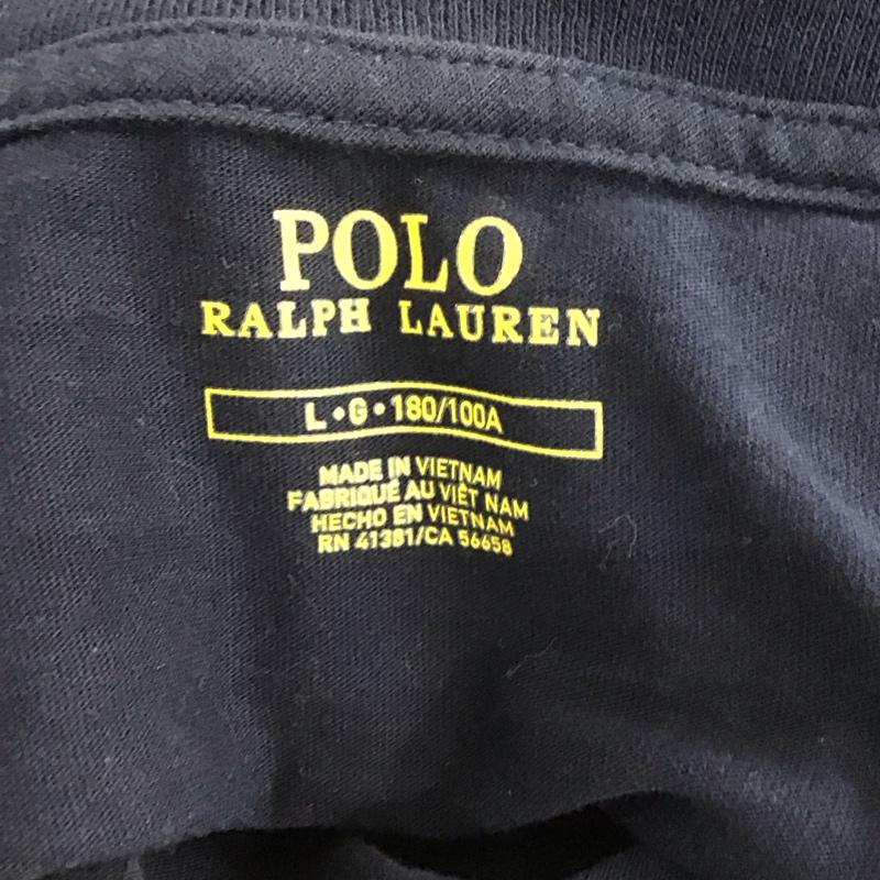 ポロラルフローレン POLO RALPH LAUREN Tシャツ 半袖 半袖カットソー プリントTシャツ クルーネックカットソー L ロゴ、文字 紺 / ネイビー /  メンズ USED 古着 中古 10120362