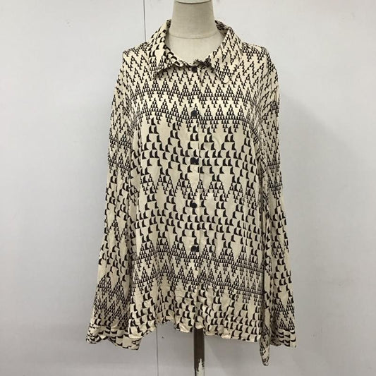 ザラ ZARA シャツ、ブラウス 長袖 長袖シャツ カラーシャツ 総柄シャツ 長袖カットソー L プリント ベージュ / ベージュ /  レディース USED 古着 中古 10117995