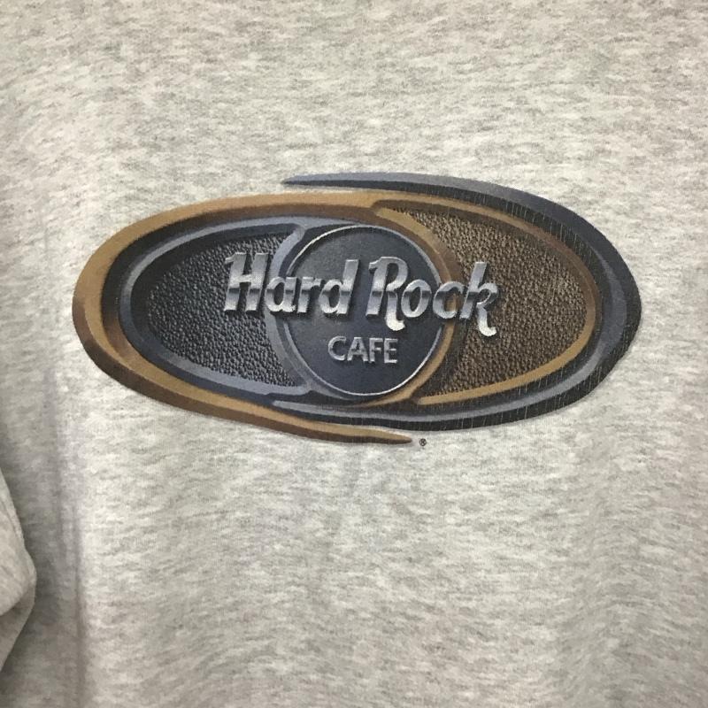 ハードロックカフェ HARD ROCK CAFE トレーナー 長袖 長袖トレーナー スウェット クルーネック プルオーバー L プリント 灰 / グレー /  メンズ USED 古着 中古 10132085