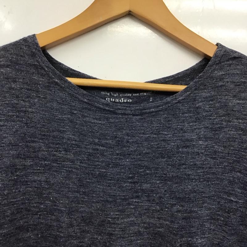 クオドロ quadro Tシャツ 半袖 半袖カットソー 無地Tシャツ クルーネックカットソー 2 無地 紺 / ネイビー /  メンズ USED 古着 中古 10131764
