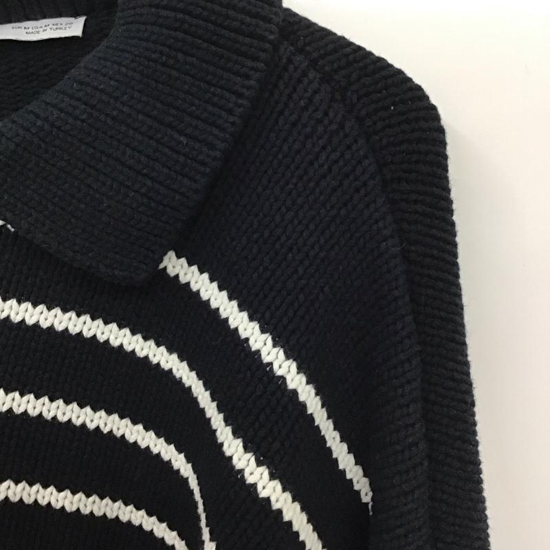 ザラ ZARA ニット、セーター 長袖 M ボーダー柄 紺 / ネイビー /  レディース USED 古着 中古 10131570
