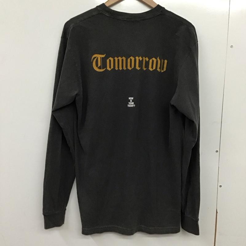 トゥデイエディション TODAY edition カットソー 長袖 長袖カットソー プリントカットソー クルーネック M ロゴ、文字 ダークグレー / ダークグレー /  メンズ USED 古着 中古 10150899