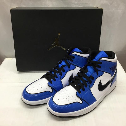 ナイキ NIKE スニーカー スニーカー DD6834-402 AIR JORDAN 1 MID SE 27.5cm 箱有 27.5cm ロゴ、文字 白 / ホワイト / X 黒 / ブラック / X 青 / ブルー /  メンズ USED 古着 中古 10119651