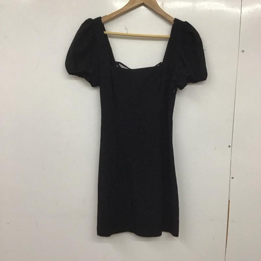 ザラ ZARA ワンピース ミニスカート 7385 096 800 パフスリーブ スクエアネック XS 無地 黒 / ブラック /  レディース USED 古着 中古 10139112