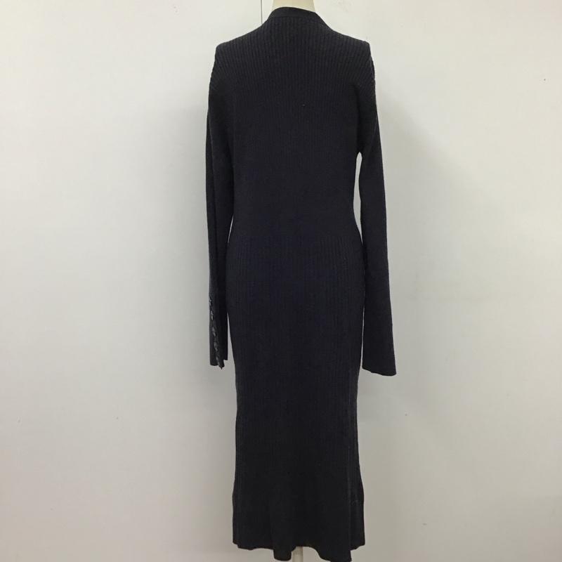 ザラ ZARA カーディガン 長袖 5507 106 407 Vネック ロング丈 M 無地 紺 / ネイビー /  レディース USED 古着 中古 10122489