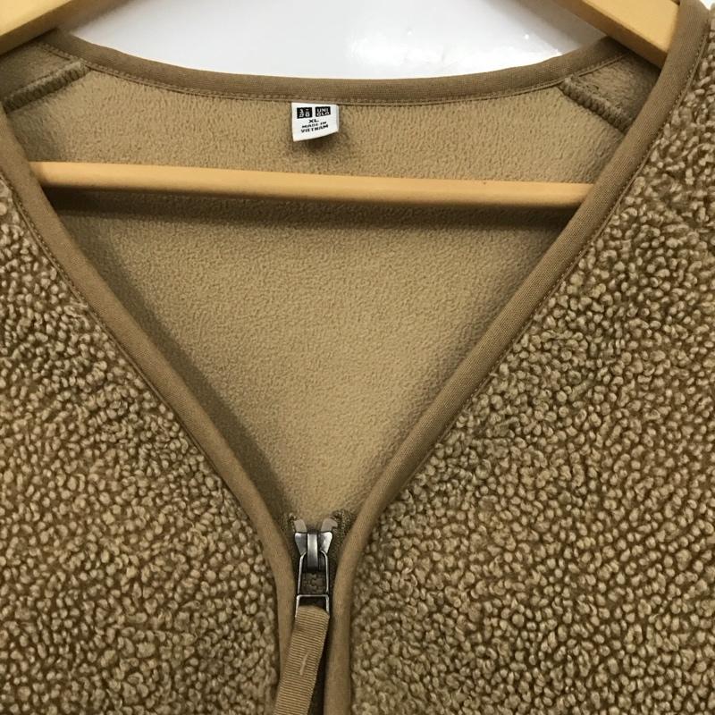 ユニクロ UNIQLO ジャケット、上着 ジャケット、ブレザー 241-418245 ボアフリースVネックフルジップカーディガン アウター XL 無地 ベージュ / ベージュ /  レディース USED 古着 中古 10143753