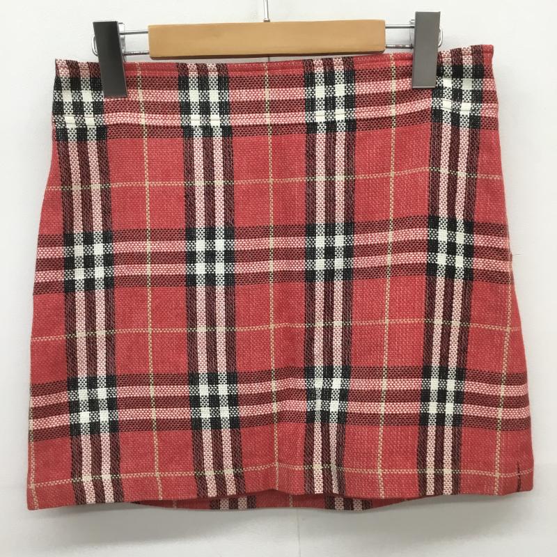 バーバリー BURBERRY スカート ミニスカート 38 チェック 赤 / レッド /  レディース USED 古着 中古 10110714